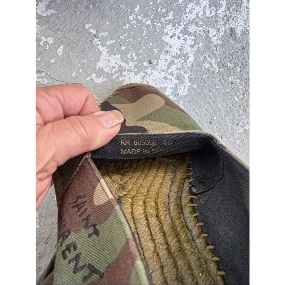 Saint Laurent camouflage canvas espadrilles